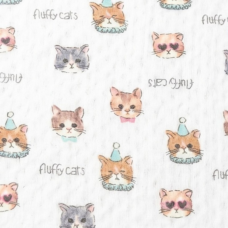 竹中綿ガーゼ ブランケットタオル ねこ柄