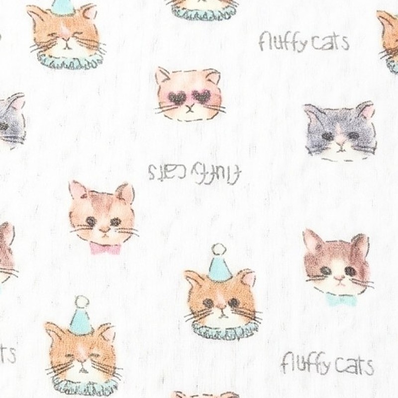 竹中綿ガーゼ フェイスタオル ねこ柄