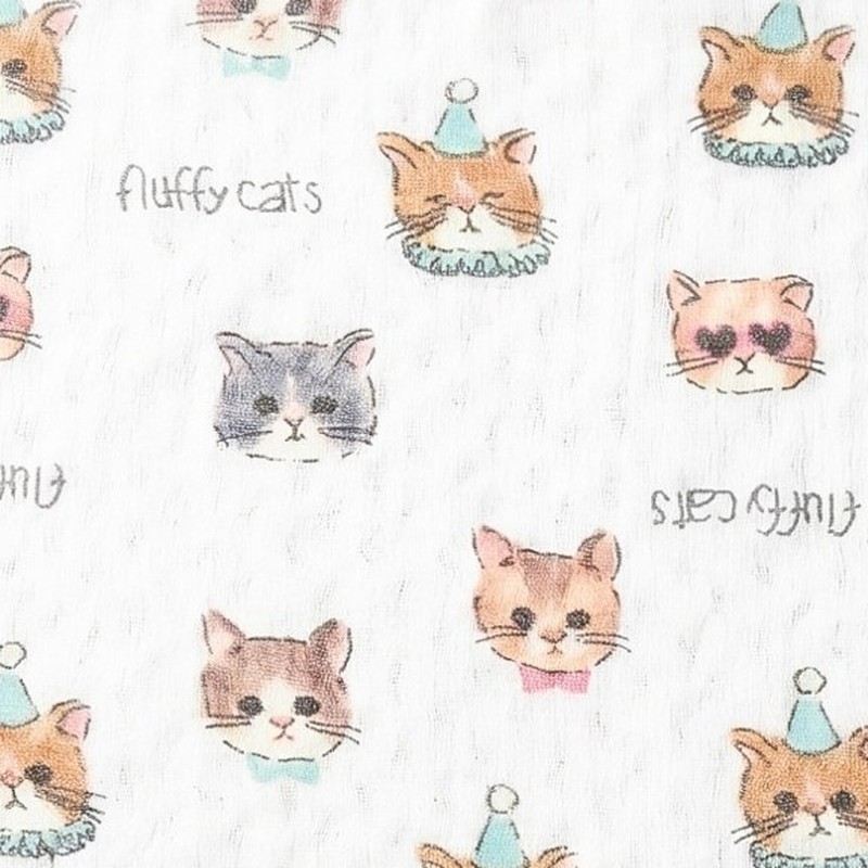 竹中綿ガーゼ ハンカチ ねこ柄
