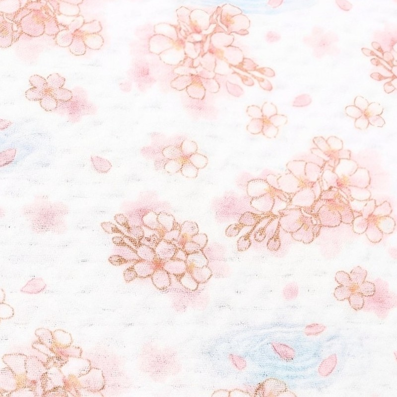 竹中綿ガーゼ ハンカチ 桜柄